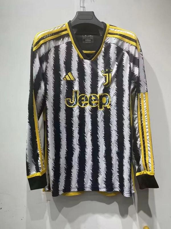 23/24 Juventus Titular Manga Longa Camisa