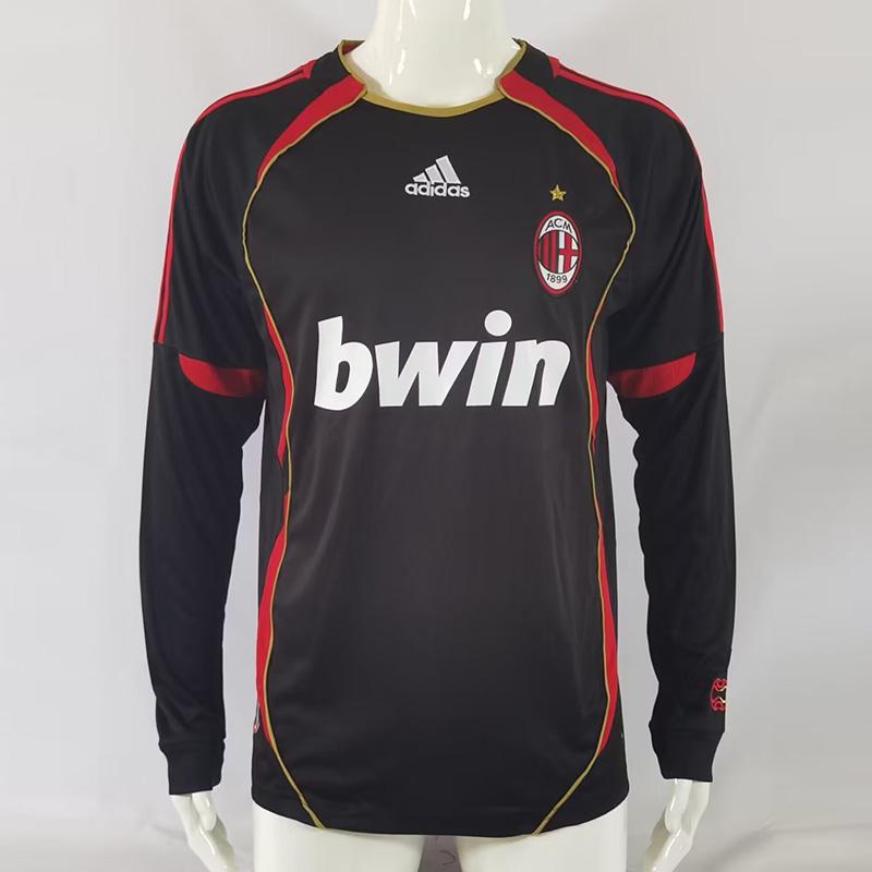 Retrô 2006 AC Milan Terceiro Uniforme Manga Longa