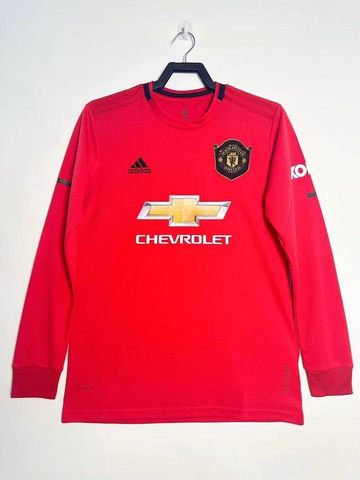 2019/20 Manchester United Titular Manga Longa Retrô Camisa