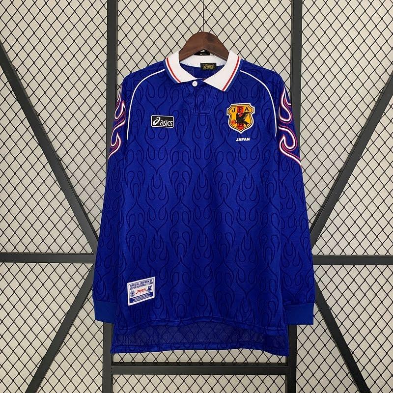 1998 Japan Titular Manga Longa Retrô Camisa