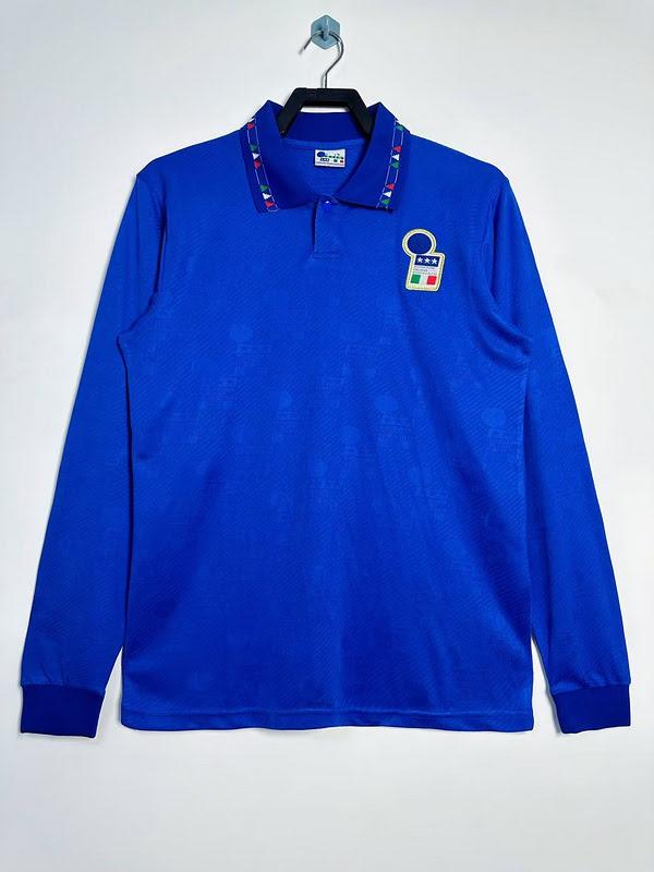 1994 Italy Titular Manga Longa Retrô Camisa