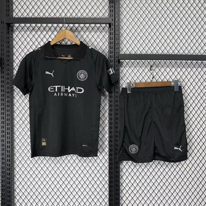 25/26 Manchester City Terceiro Uniforme Preta Infantil 16-28 Camisa