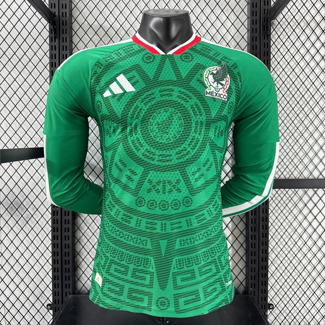 26/27 Mexico Titular Jogador Manga Longa Camisa