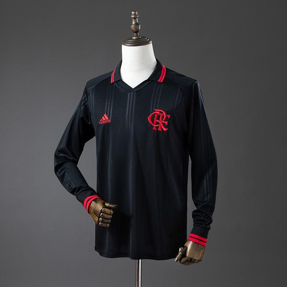19/20 Flamengo Preta Edição Clássica Manga Longa Retrô Camisa
