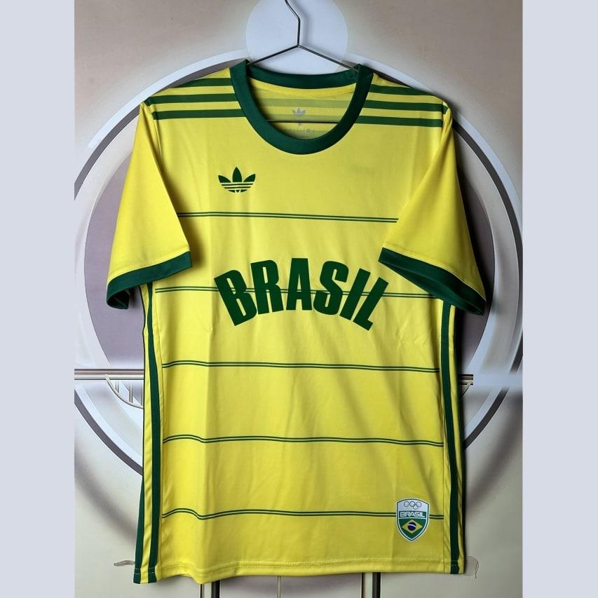 Brazil Retrô Amarela s Camisa