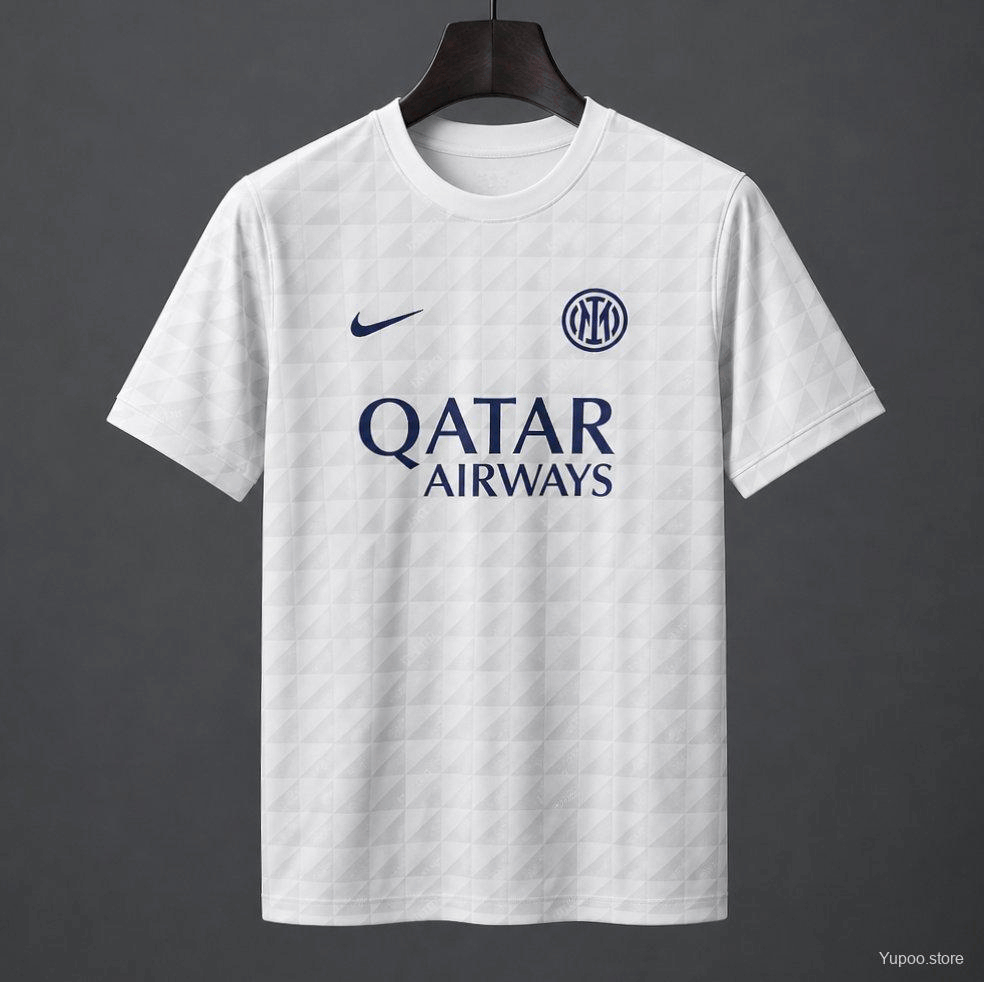 26/27 Inter Milan Cinza-Branca Pré-Jogo Camisa