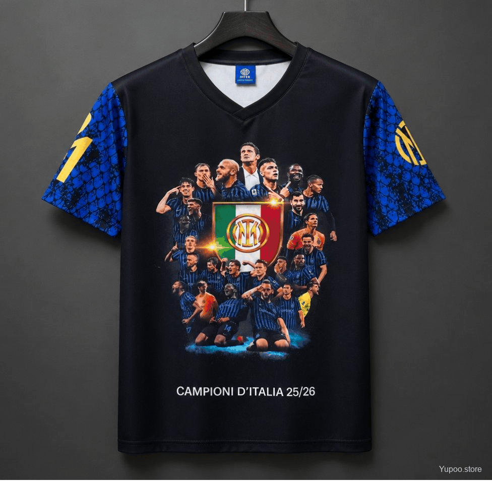 26/27 Inter Milan "Campioni d'Italia 25/26" Preta Camisa