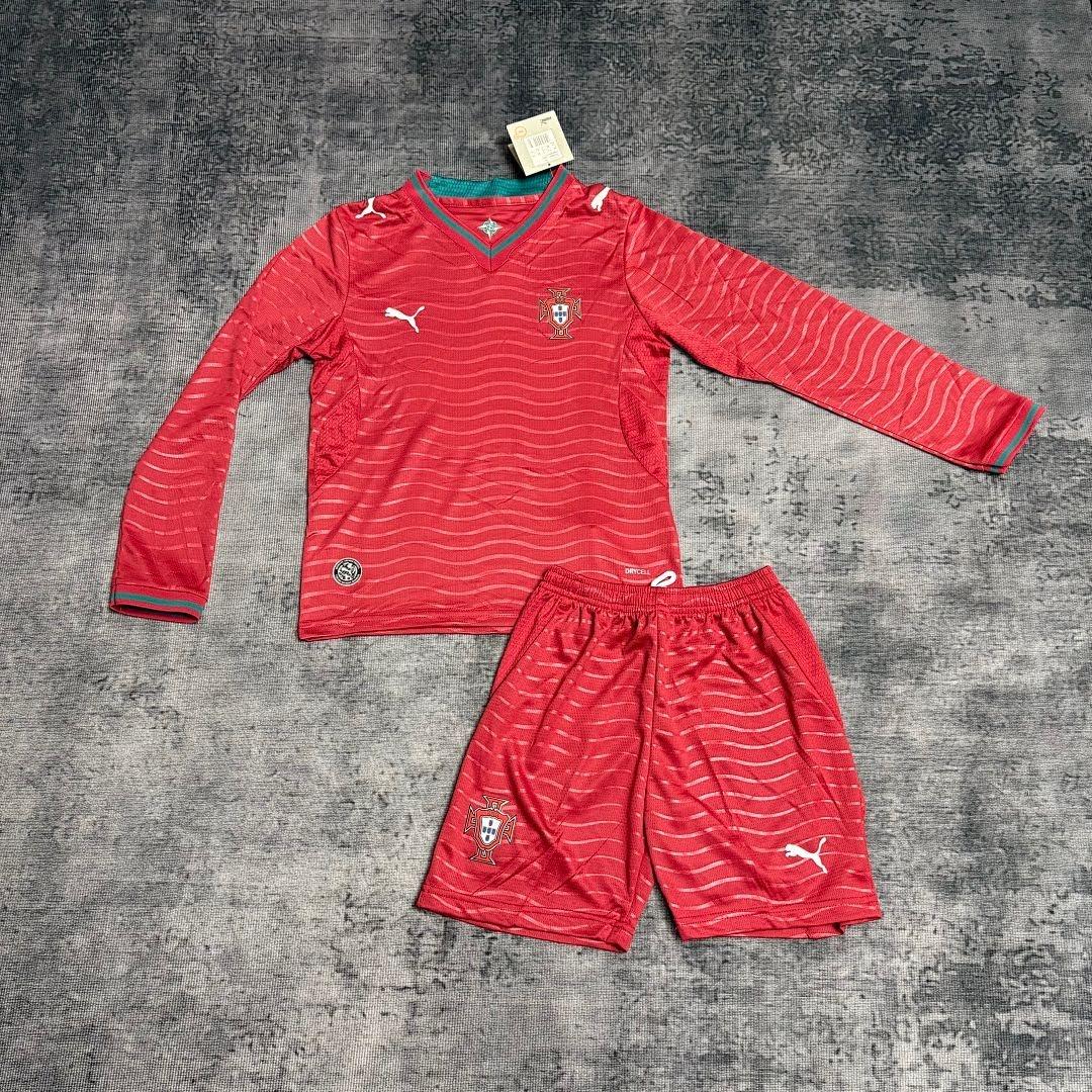 26/27 Portugal Titular Manga Longa Infantil 16-28 Camisa