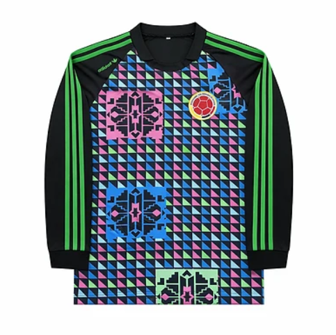 Colombia 1990 Retrô Goleiro Manga Longa Camisa