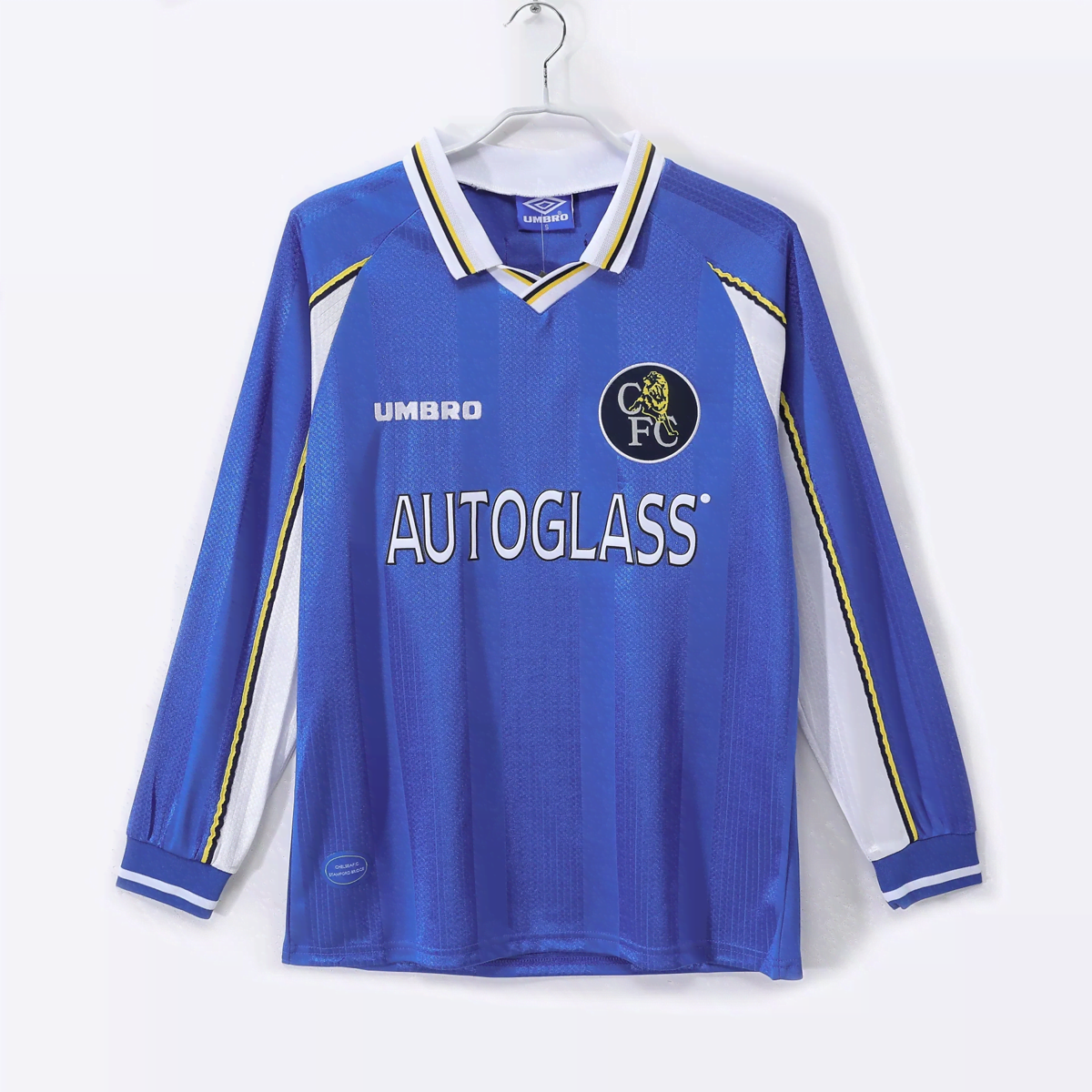 97/99 Chelsea Titular Retrô Manga Longa Camisa