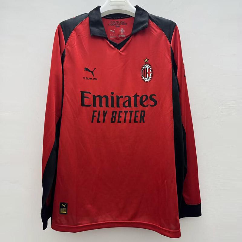 26/27 AC Milan Slam Jam Manga Longa Camisa