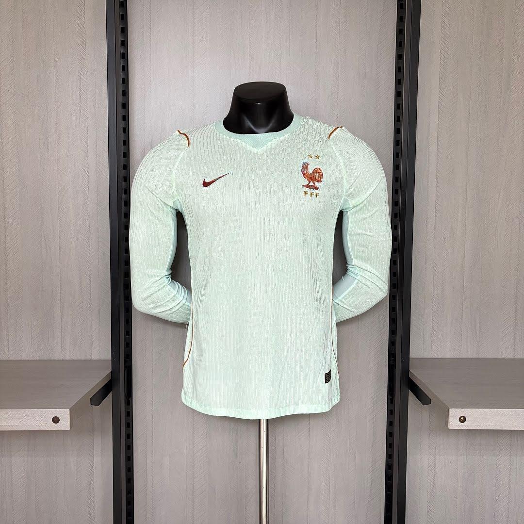 26/27 France Visitante Manga Longa Jogador Camisa