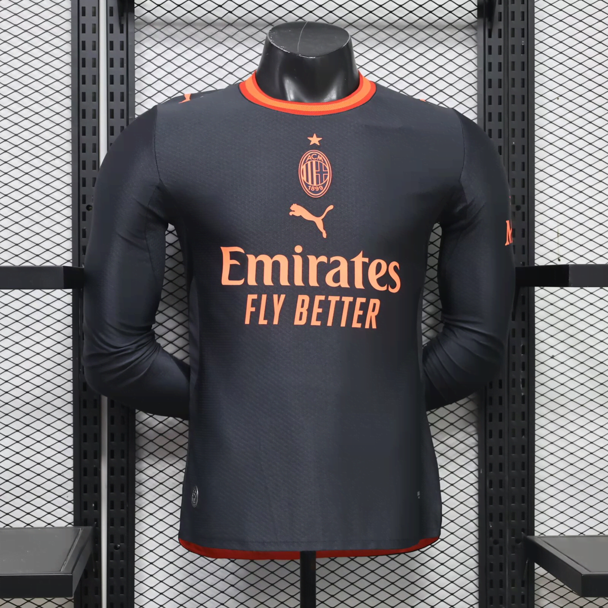 26/27 AC Milan Terceiro Uniforme Manga Longa Jogador Camisa