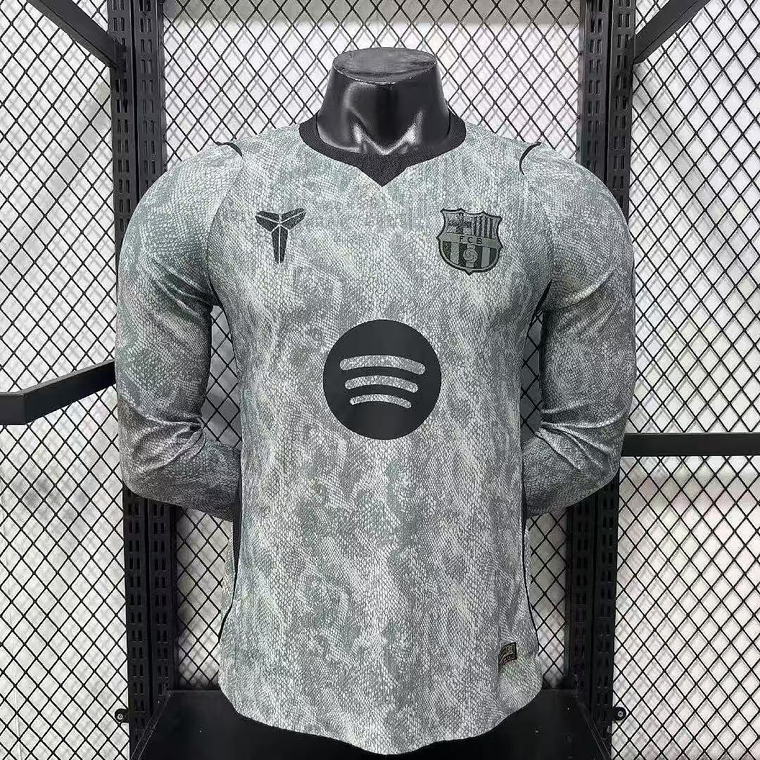 26/27 Barcelona Cinza Goleiro Manga Longa Jogador Camisa