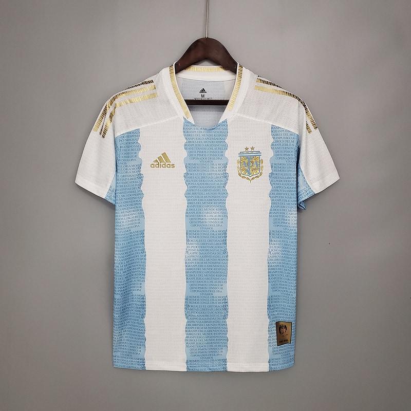 20/21 Argentina Edição Comemorativa Branca Azul Camisa