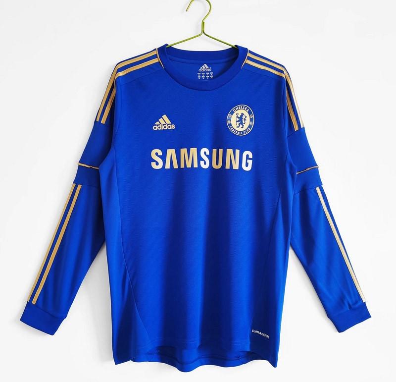 2012/13 Chelsea Titular Manga Longa Retrô Camisa