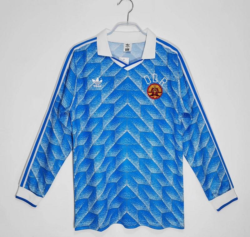 1988 East Germany Titular Manga Longa Retrô Camisa